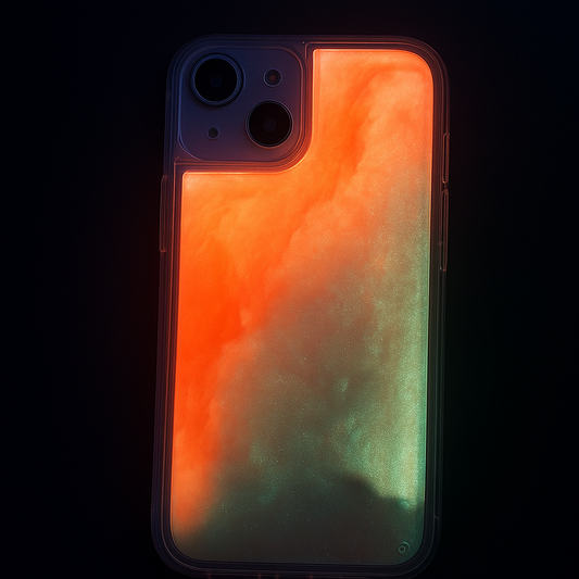 GlowFlow Luminous Quicksand Iphone Case - Blaze Orange Edition