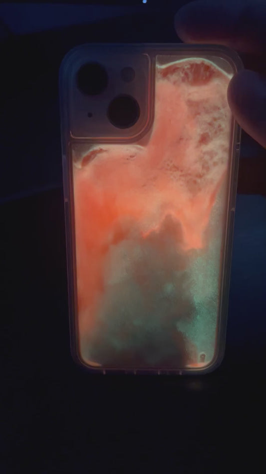 GlowFlow Luminous Quicksand Iphone Case - Blaze Orange Edition