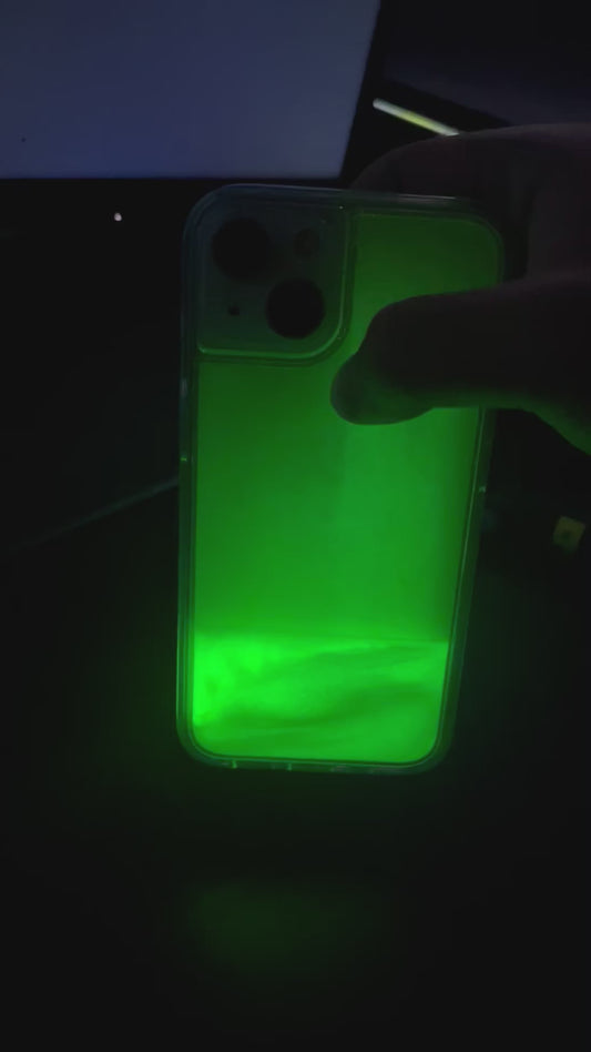 GlowFlow Luminous Quicksand Iphone Case - Neon Green Edition